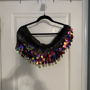 Colorful Sequin Fringe Shawl